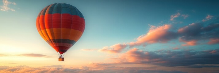 Obraz premium Serene Hot Air Balloon Ride at Sunrise