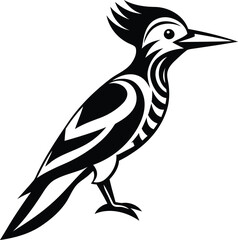Premium quality Woodpecker silhouette vector illustration, Woodpecker line art vector, Woodpecker vector icon design
