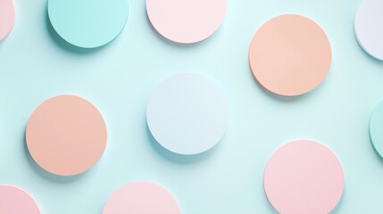 Colorful Circular Shapes on Soft Pastel Background for Decoration