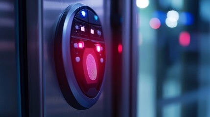 An advanced biometric security system, secure scene with biometric scanners and access control panels, Security style