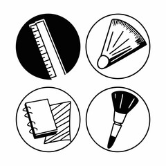 set of icons for drawing