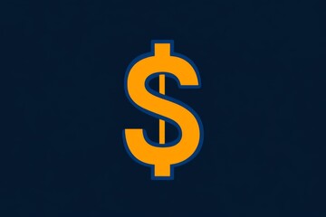 Golden dollar sign on a navy background with sparkles