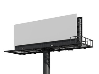 White Blank Outdoor Billboard Mockup 3D Rendering