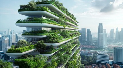 Obraz premium Vertical Green City Building Architecture