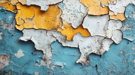 Fototapeta premium Rustic Charm: A Weathered and Aged Metal Surface with Peeling Paint
