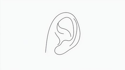 Minimalist Line Art of an Ear for Artistic and Medical Themes
