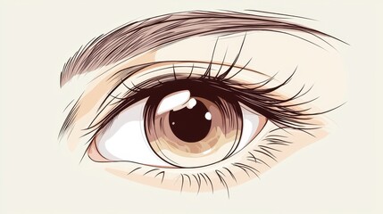 Fototapeta premium Detailed Illustration of a Realistic Human Eye with Natural Features