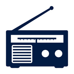 Retro Radio Silhouette vector Illustration.