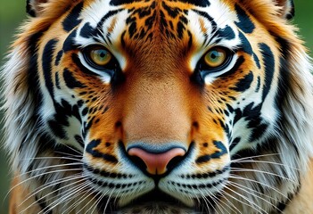 Fototapeta premium Intense Amber Eyes of a Royal Bengal Tiger