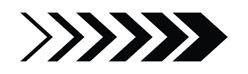 dynamic moving arrow symbol. speed arrow icon. road lines arrow sign. directional arrow sign. black moving arrow. right swipe arrow for animation. vector illustration on transparent background © Solayman