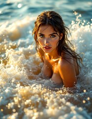 Obraz premium girl in the sea