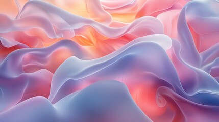 Obraz premium Abstract Pastel Wave Swirls: A Dreamy Digital Art