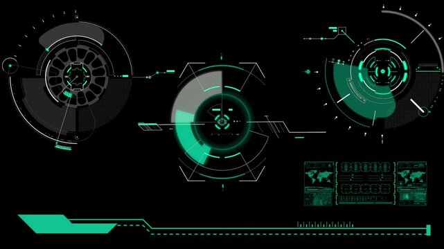 Scifi futuristic HUD dashboard display virtual reality technology screen