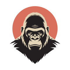 Gorilla head logo vector. angry gorilla logo Design icon