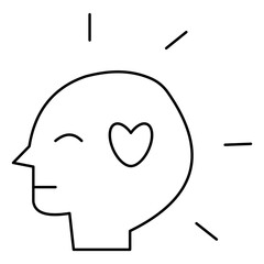 Simple Self-Care Outline Icon – Wellness and Mental Health Symbols