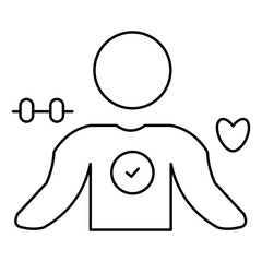 Simple Self-Care Outline Icon – Wellness and Mental Health Symbols