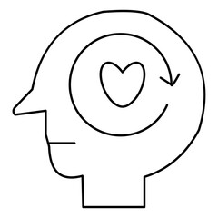 Simple Self-Care Outline Icon – Wellness and Mental Health Symbols