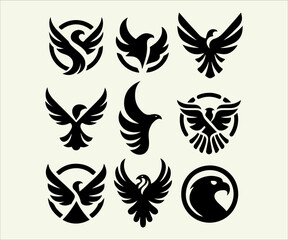 set of eagle design elements. vector illustration. 