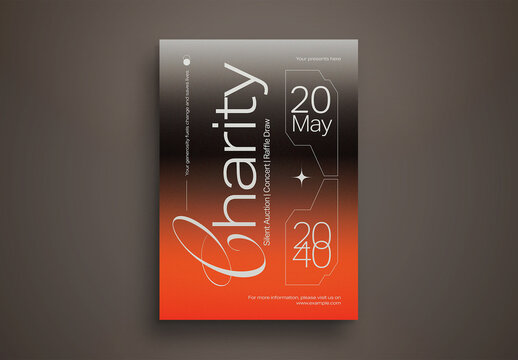Orange Utilitarian Charity Flyer Layout