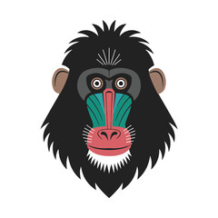 Mandrill face vector illustration