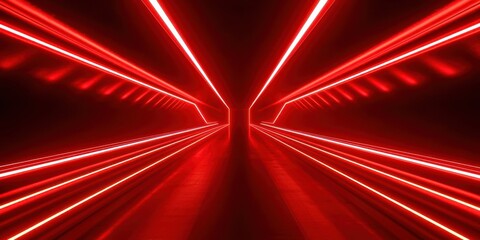 Red tunnel with red lights