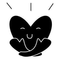 Simple Self-Care Glyph Icon – Wellness and Mental Health Symbol