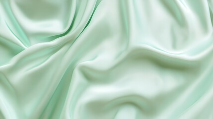 Obraz premium Soft Draped Mint Green Silk Fabric Texture
