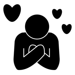 Simple Self-Care Glyph Icon – Wellness and Mental Health Symbol