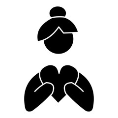 Simple Self-Care Glyph Icon – Wellness and Mental Health Symbol