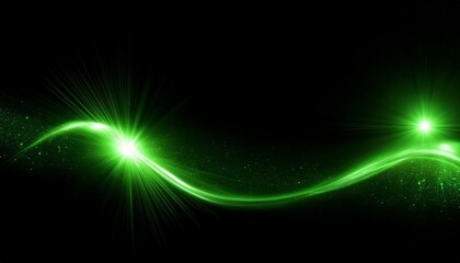 Naklejka premium green overlay light on black background, Overlay Texture with flare effect, Special lens flash with sparkle