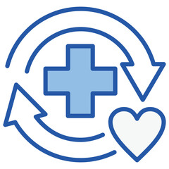 Fototapeta premium Health Blue White Icon