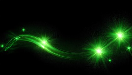 Obraz premium green overlay light on black background, Overlay Texture with flare effect, Special lens flash with sparkle
