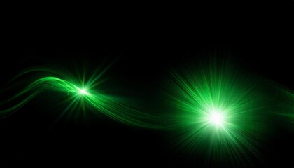green overlay light on black background, Overlay Texture with flare effect, Special lens flash with sparkle
