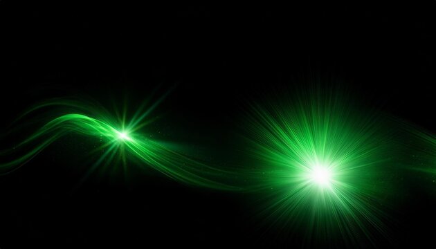 green overlay light on black background, Overlay Texture with flare effect, Special lens flash with sparkle