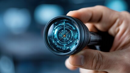 A close-up of a modern flashlight showcasing advanced technology and design.