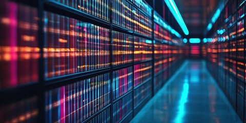 Dynamic data storage concept modern data center digital environment futuristic viewpoint technology innovation