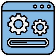 Software Update Blue Black Icon