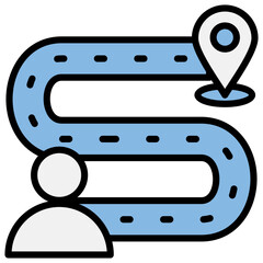 Track Blue Black Icon