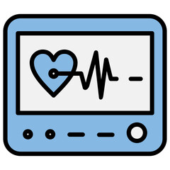 Heart Rate Blue Black Icon