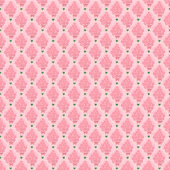 Romantic pink rose bouquet seamless pattern design. This floral design is ideal for greeting cards, gift wraps, textile prints, wallpapers, and digital backgrounds.