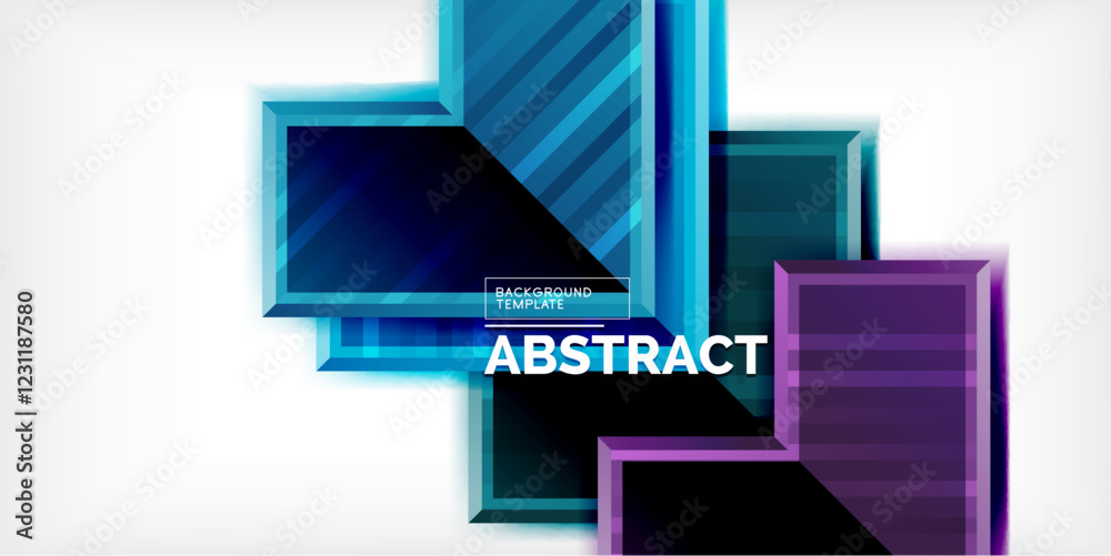 Poster Arrow symbols created with 3d effects and line texture geometric abstract background