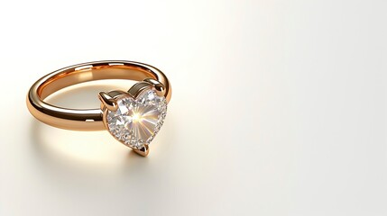 Heart-Shaped Diamond Engagement Ring on Elegant Background