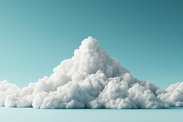 A scenic view of fluffy clouds forming a beautiful mountain-like structure.