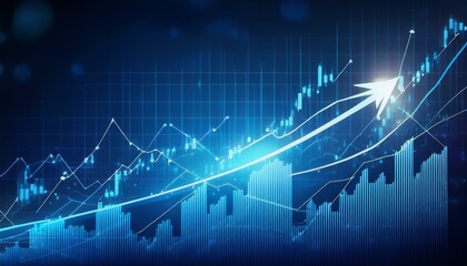Fototapeta premium stock market graph. Market chart of business increase stock graph or investment financial data profit on growth.
