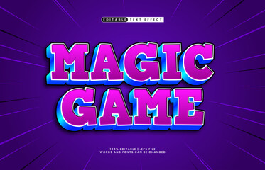 magic game editable text effect with a kids and game text style