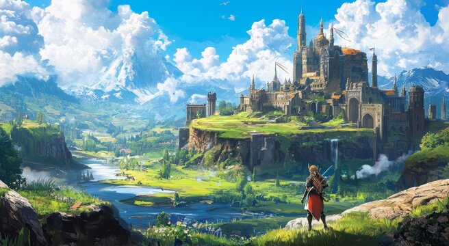 Stunning MMORPG game environment art showcases captivating landscapes.
