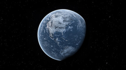 Naklejka premium Earth shines brightly in this space portrait, with its blue oceans, white clouds, and green continents on full display. Ideal for science or design work