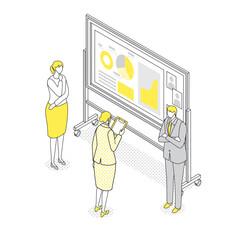 マーケティング戦略のプレゼンテーションを行うビジネスチーム