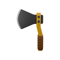 3d illustration of an brown axe