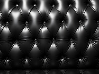 Fototapeta premium Tufted black leather texture showcasing luxurious and refined patterns, perfect for backgrounds, interior designs, and elegant concepts. A symbol of sophistication, quality, and timeless style.